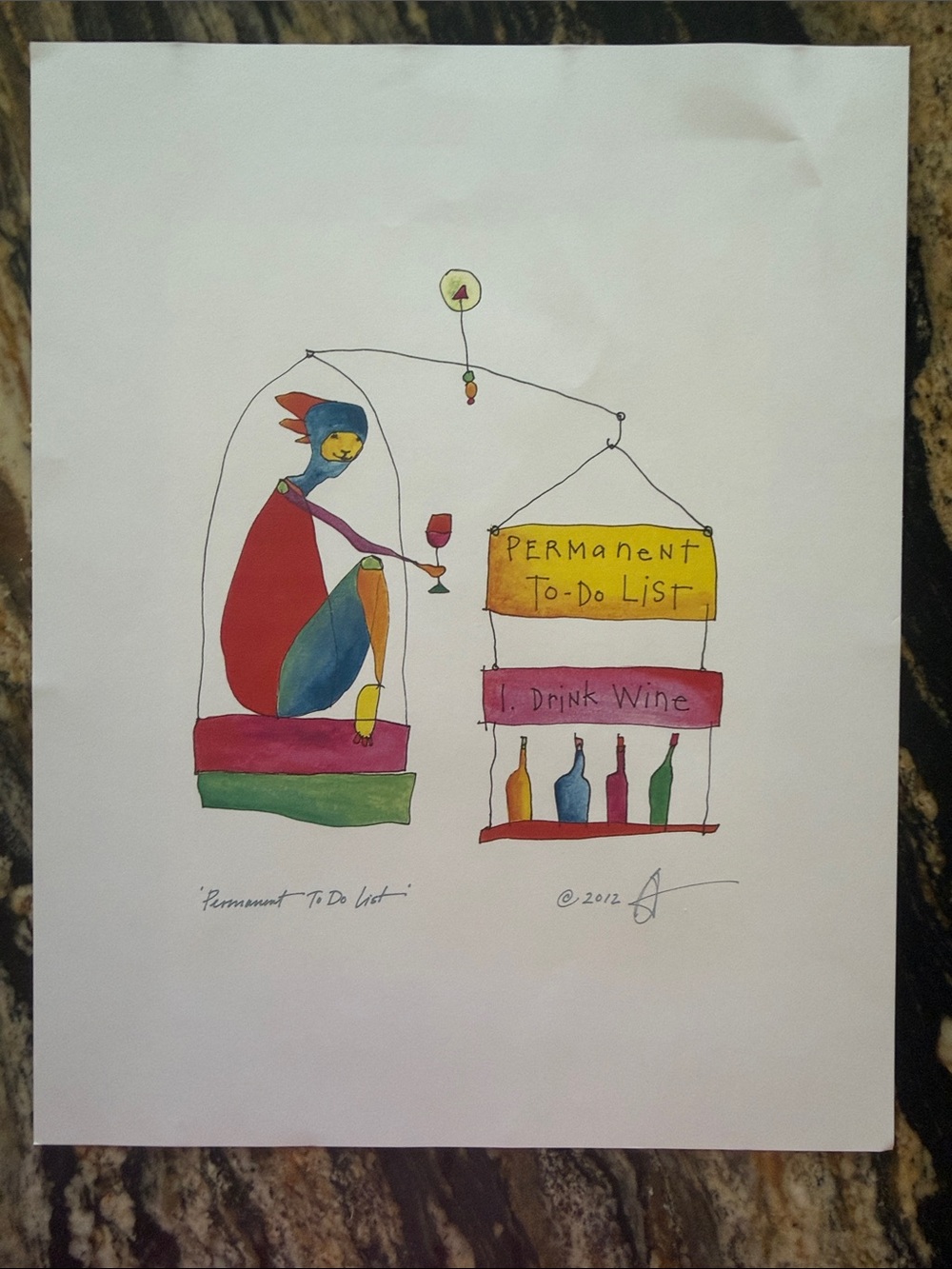 Permanent To-Do List Art Print - Multicolor Illustration